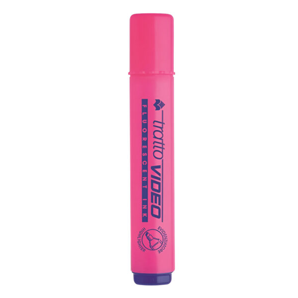 Evidenziatore Tratto Video Fucsia Punta Scalpello  1 5mm Inchiostro Base Acqua Fluorescente Scuola Ufficio