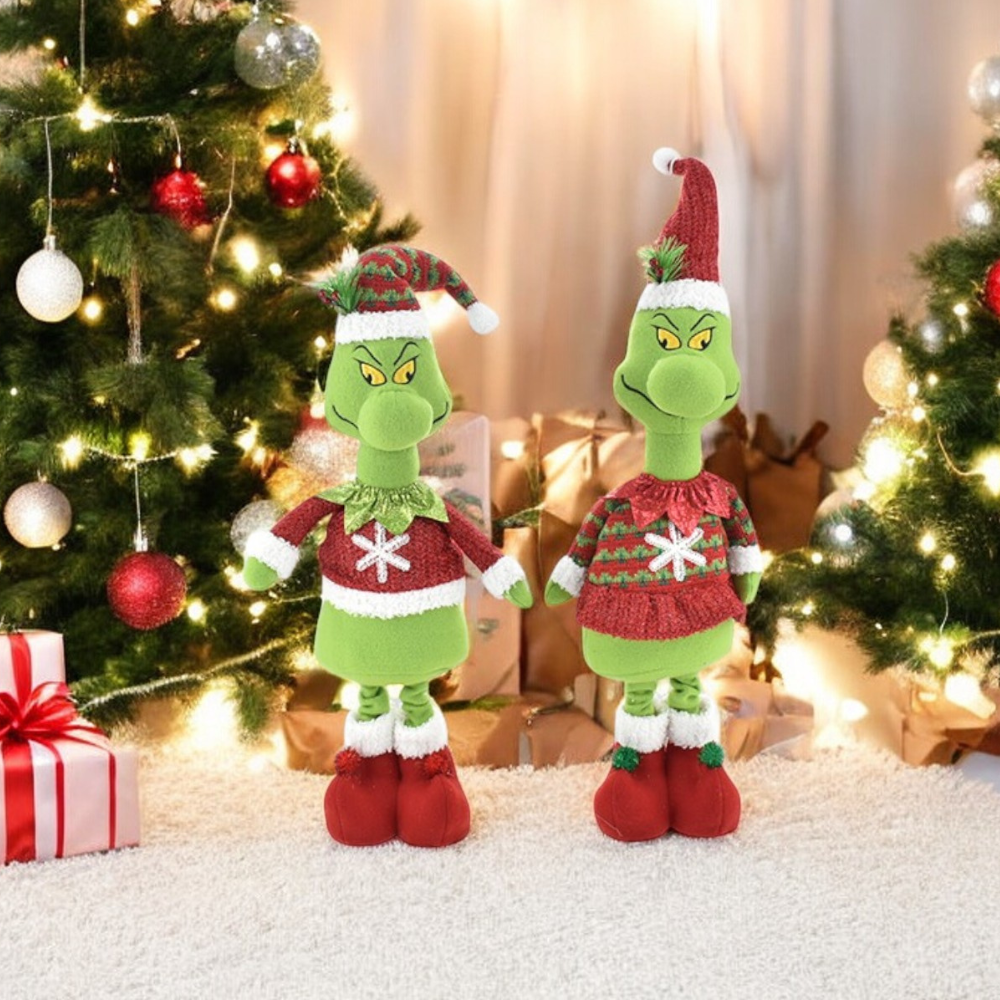 Poupée Grinch De Noël En Peluche - 33.4 Cm De Haut - Décoration Pour étagère, Sapin, Maison
