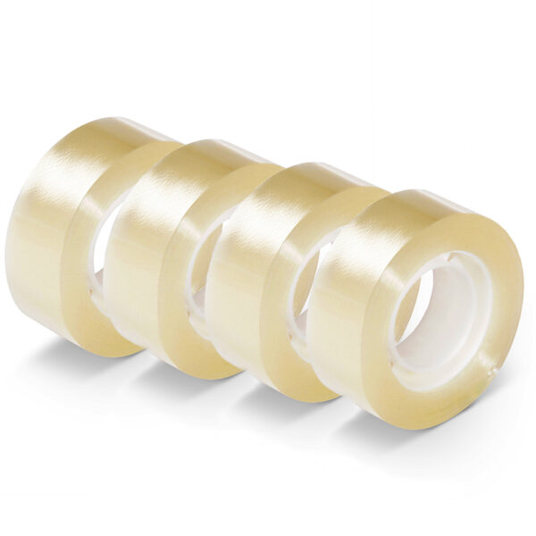 Nastro Adesivo Acrilico 19mm x 33m Confezione 4 Rotoli Trasparente Pacchi Ufficio